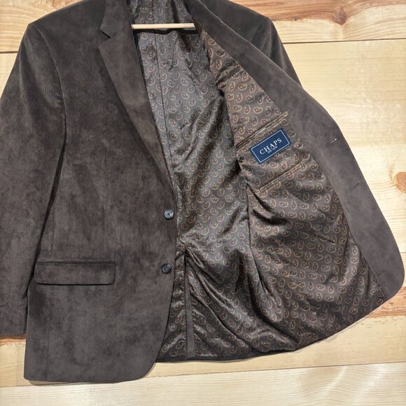 Chaps Blazer Mens 42R Brown Corduroy 2 Button Sport Coat - Picture 9 of 14